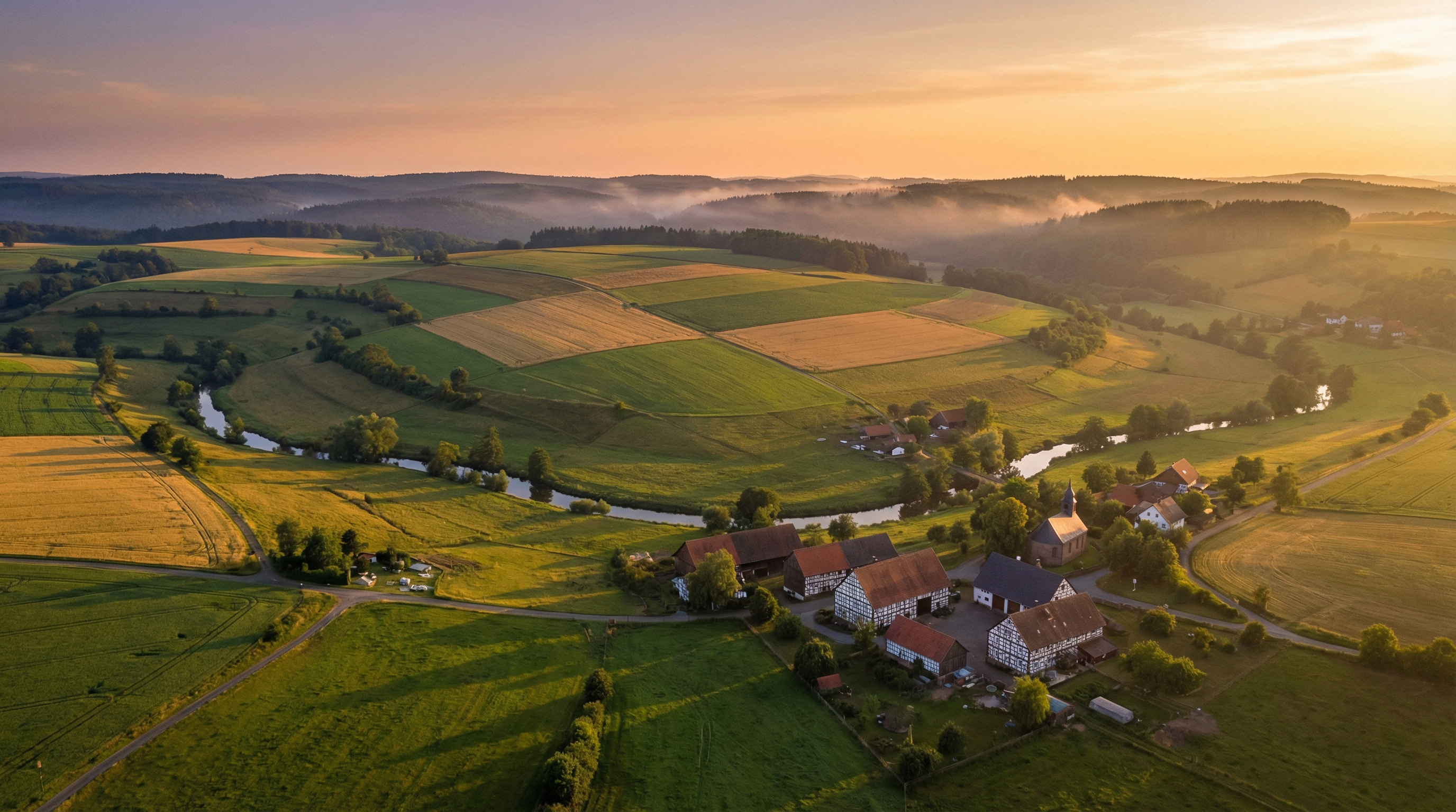 Luftaufnahme der deutschen Landschaft